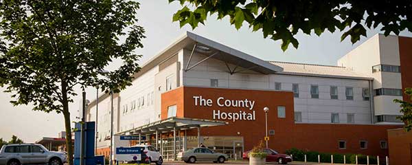 County Hospital entrance for patient and staff journeys